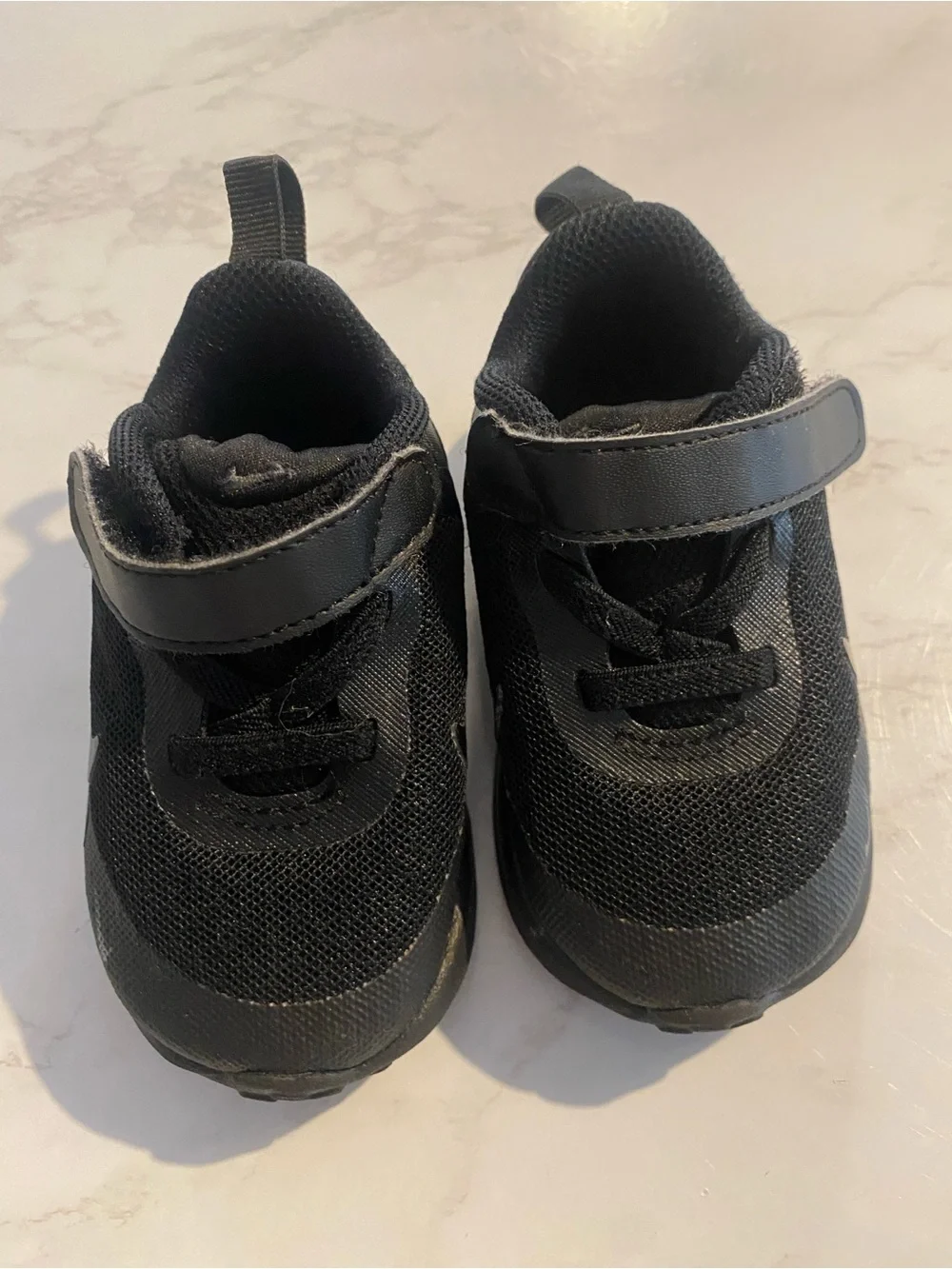 Nike Kids Black Velcro Mesh Sneakers